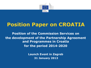 Position Paper on CROATIA Position of the