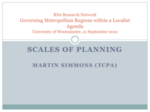 Scales Of Planning - Regional Studies Association
