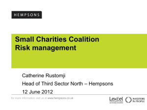 TDR Limited – Strategy Day - Small Charities Coalition
