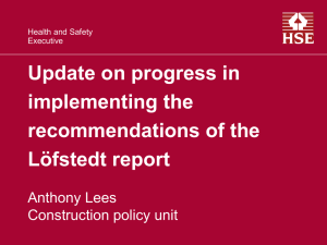 Update on progress in implementing the recommendations of