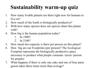 Sustainability warm-up quiz - Regional Resource Centre for Asia
