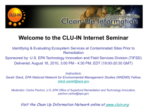 Identification & Evaluation of Ecosystem Services at - CLU-IN