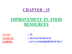 CHAPTER - 15 IMPROVEMENT IN FOOD PRODUCTION