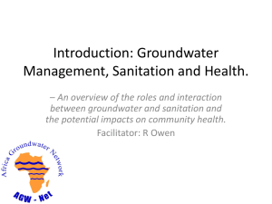 Introduction: Groundwater Management, Sanitation and - AGW-Net
