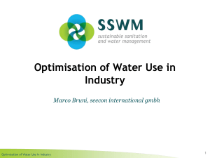 Optimisation of Water Use in Industry