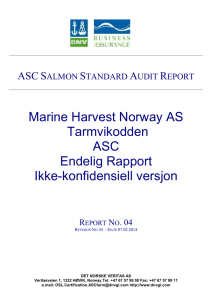 Marine Harvest Norway AS Tarmvikodden ASC Endelig Rapport