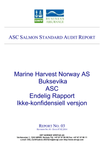 asc salmon standard report - Aquaculture Stewardship Council