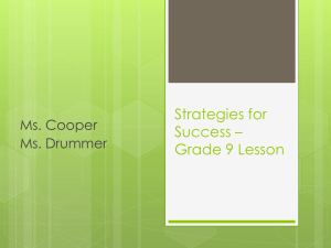 Strategies for Success * Grade 9 Lesson