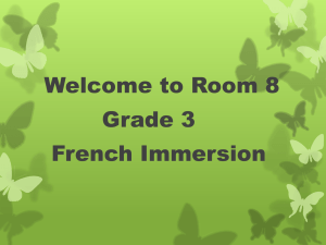 Curriculum Outline Grade 3 French Immersion 2013