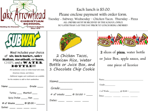 Hot Lunches start Tuesday, October 7. Each lunch is $5.00. Tuesday