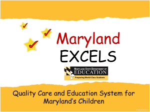 Maryland EXCELS - Maryland State Department of Education