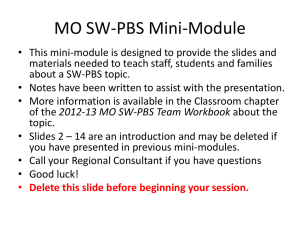 Classroom Module Encouraging Expected Behavior