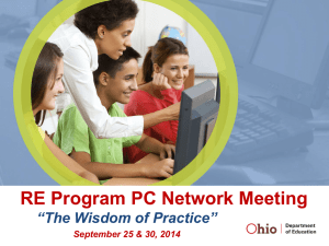 Fall PC Network Meeting 2014 - Ohio Department of Education