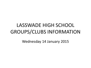 Lasswade High School Power Point Wednesday 14 January 2015