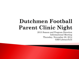 Dutchmen football parent clinic night