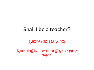 Shall I be a teacher?