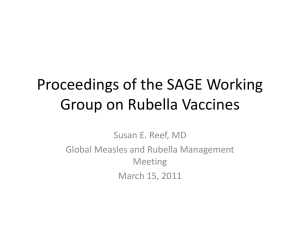 Proceedings of the SAGE Working Group on Rubella