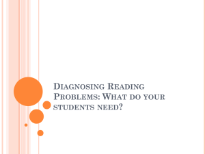 Diagnosing Reading Problems: What do your students need?