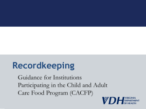 Recordkeeping - Office of Family Health Services