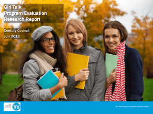 Girl Talk Program Evaluation Research Report