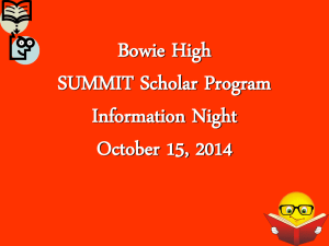 The Bowie High Summit Academy