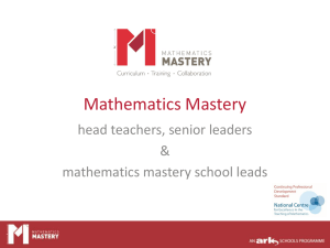 Mathematics Mastery Day 1