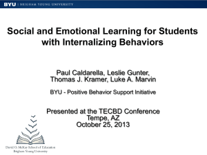 Social emotional learning for students with internalizing behaviors.
