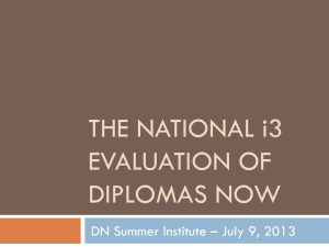 The national i3 evaluation of diplomas now