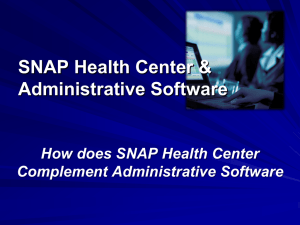 SNAP Health Center and Administrative Software