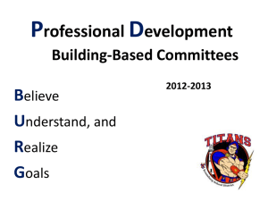 School-Based Professional Development Committee Presentation