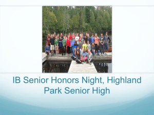 IB Senior Honors Night presentation, April 2014