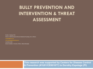 Bully prevention and intervention & Threat assessment