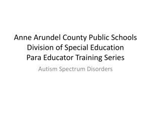 Autism PPT - Anne Arundel County Public Schools