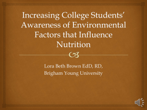 Increasing College Students* Awareness of Environmental Factors