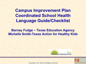 Campus Improvement Plans & Coordinated School Health