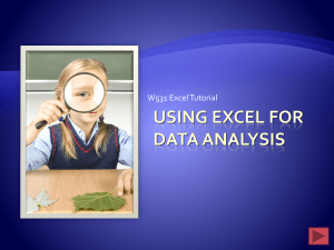 Using Excel for Data Analysis