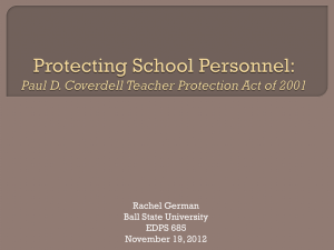 Paul D. Coverdell Teacher Protection Act of 2001