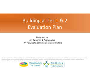 Building a Tier 1 Evaluation Plan