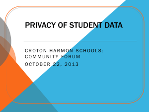 Privacy of Student Data Presentation - Croton