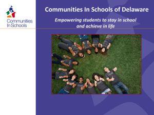 CISDE Overview - Communities In Schools