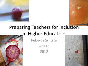 Preparing Teachers for Inclusion in Higher Education