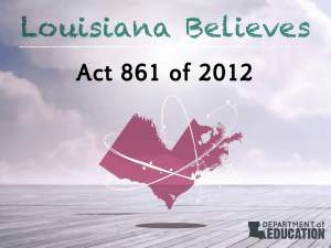 Act 861 of 2012 - Louisiana Department of Education