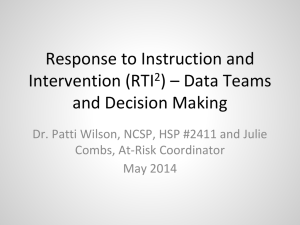 RTI Data Team Training - CMCSSRTI