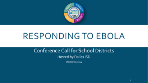 Responding to Ebola - Dallas Independent School District