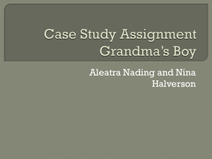 Case Study Assignment Grandma*s Boy