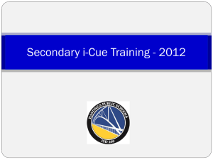 Secondary i-Cue Training