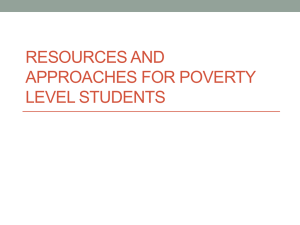 Resources and Approaches for Poverty Level