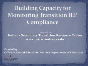 Building Capacity for Monitoring Transition IEPs