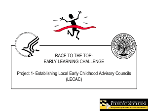 Project 1 Establishing Local Early Childhood Advisory Councils