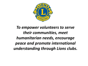Power Point Introduction Lions Vision Screening